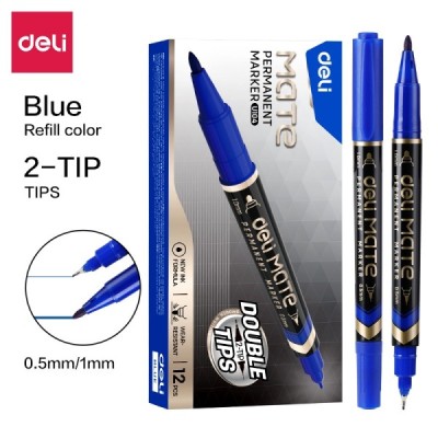 Deli-EU10430 marqueur permanent à 2 pointes