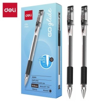 Deli-E6600S Bleu E6600S Stylo Gel Cap Softgrip Pointe Ogive 0