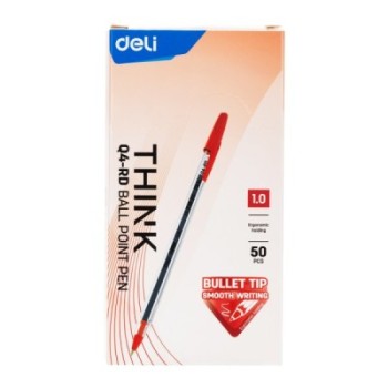 Stylo a Bille Deli EQ4-RD 1 mm Rouge