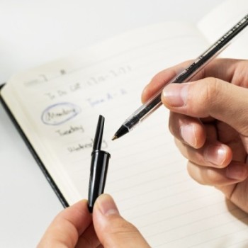 Stylo a Bille Deli EQ4-BL 1 mm Noir