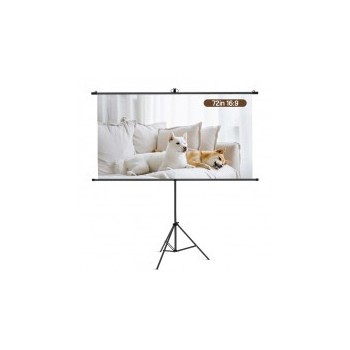 Ecran De Projection Trépied Deli 160 x92 Cm Blanc