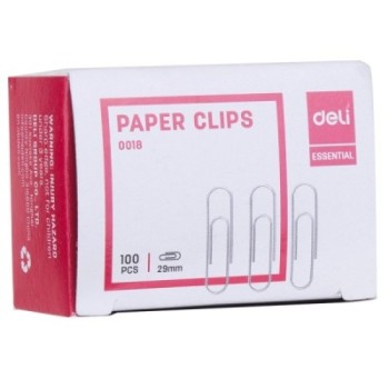 Boîte de 100 Trombones Deli E0018 29 mm