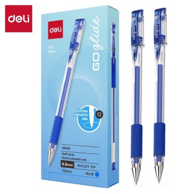 Deli-E6600S Noir E6600S Stylo Gel Cap Softgrip Pointe Ogive 0