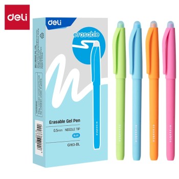 Stylo gel effaçable Deli-EG163-BL 0,5MM [PQT 12] BLEU