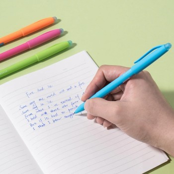 Stylo gel effaçable Deli-EG163-BL 0,5MM [PQT 12] BLEU