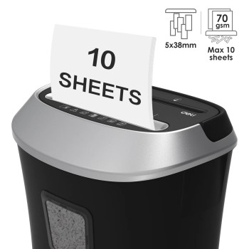 DESTRUCTEUR DE PAPIER 10F 20L NOIR