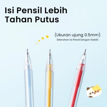 Porte-mine Deli 0,5 mm, design transparent mignon, avec gomme SH347