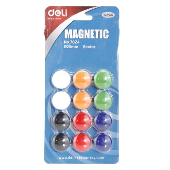 BOUTON MAGNETIQUE 20MM [PQT 12] E7824 ASSORTI
