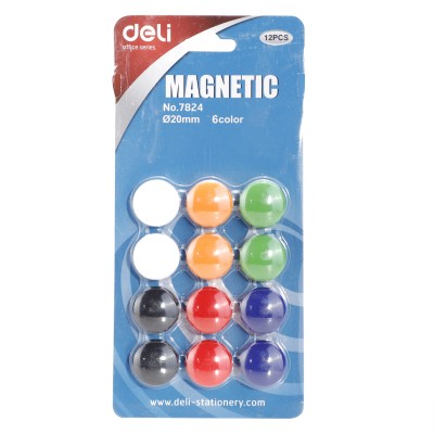 BOUTON MAGNETIQUE 20MM [PQT 12] E7824 ASSORTI